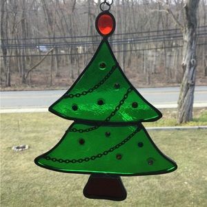 Vintage Stained Glass Christmas Tree
